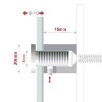 ENTRETOISES QUATTROFIX INOX 316 Ø20x15mm AVEC VERROUILLAGE