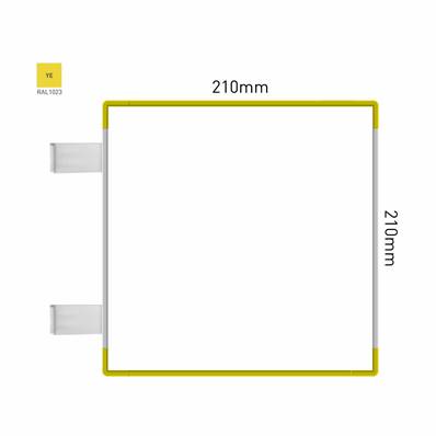 Signalétique Drapeau RAL1023 210x210mm , Avec Feuille de protection PS