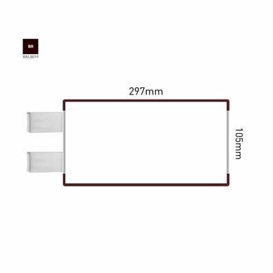 Signalétique Drapeau RAL8019 297x105mm , Avec Panneau Aluminium