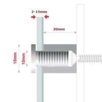 ENTRETOISES AVEC EPAULEMENT QUATTROFIX INOX 304 Ø15X20MM FILETAGE A GAUCHE