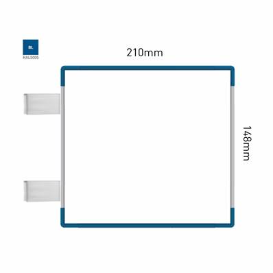 Signalétique Drapeau RAL5005 210x148mm , Avec Feuille de protection PS