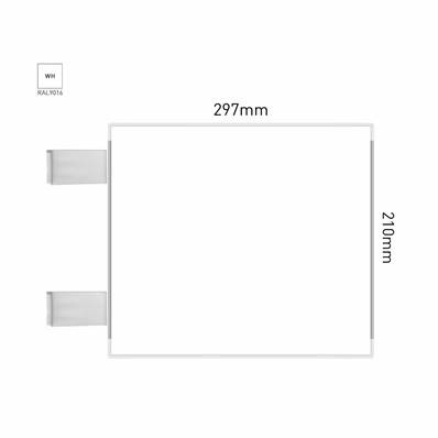 Signalétique Drapeau RAL9016 297x210mm , Avec Feuille de protection PS