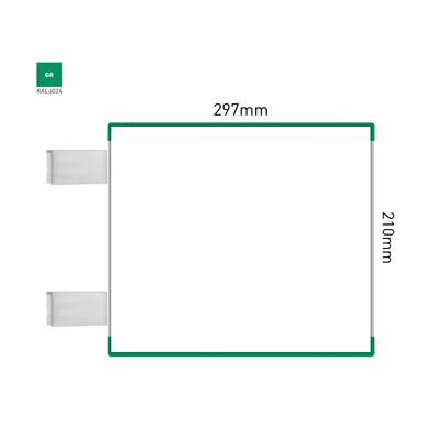 Signalétique Drapeau RAL6024 297x210mm , Avec Panneau Aluminium