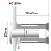 ENTRETOISES REGLABLES FISSO ZOOM ALUMINIUM Ø20x30/45mm