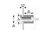 BOITE DE 100 ENTRETOISES QUATTROFIX ALUMINIUM Ø20x20mm