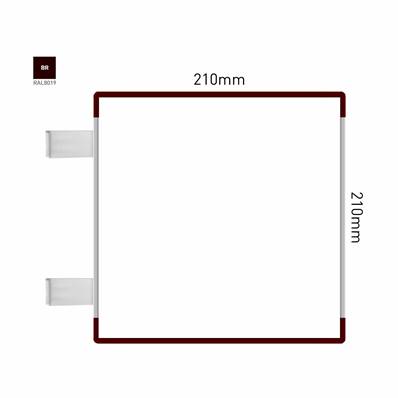 Signalétique Drapeau RAL8019 210x210mm , Avec Feuille de protection PS