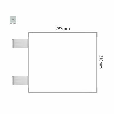 Signalétique Drapeau RAL7035 297x210mm , Avec Feuille de protection PS