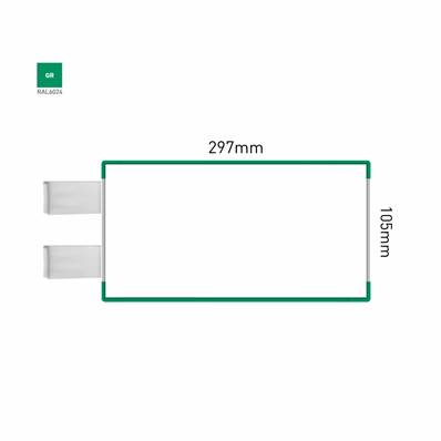 Signalétique Drapeau RAL6024 297x105mm , Avec Panneau Aluminium