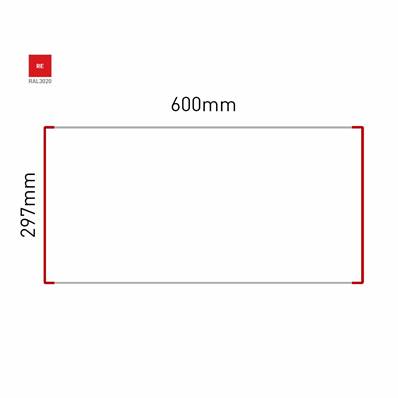 Signalétique Murale RAL3020 297x600mm , Avec Feuille de protection PS