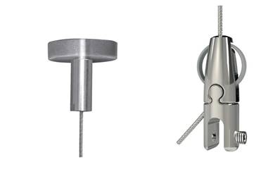 Kit de suspension de câble en acier avec clip et pince