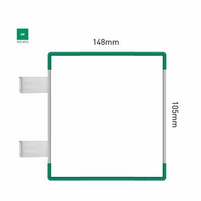 Signalétique Drapeau RAL6024 148x105mm , Avec Panneau Aluminium