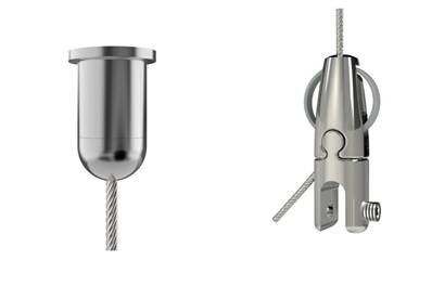 Kit de suspension de câble en acier avec support et pince