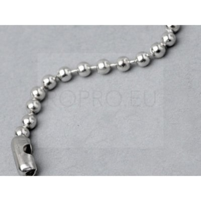 CHAINETTE BOULE METAL NICKELE BRILLANT Ø 2.4MM. LONGUEUR 100MM.