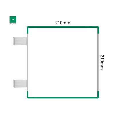 Signalétique Drapeau RAL6024 210x210mm , Avec Feuille de protection PS