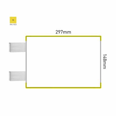 Signalétique Drapeau RAL1023 297x148mm , Avec Panneau Aluminium