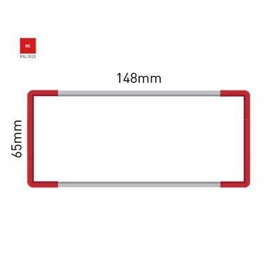 Signalétique Murale RAL3020 65x148mm , Avec Feuille de protection PS