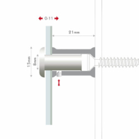 ENTRETOISES FISSO MIDI ALUMINIUM Ø15x21mm