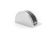 SUPPORT DE PLAQUE SEMI-CIRCULAIRE 50x27MM FINITION CHROME BRILLANT AVEC TRAVERSE
