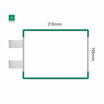 Signalétique Drapeau RAL6024 210x105mm , Avec Panneau Aluminium