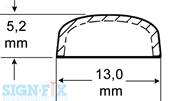 CACHE VIS PLASTIQUE Ø13MM NOIR BRILLANT AVEC CUVETTE POUR VIS A TETE PLATE