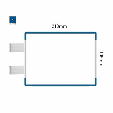 Signalétique Drapeau RAL5005 210x105mm , Avec Panneau Aluminium