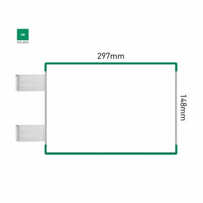 Signalétique Drapeau RAL6024 297x148mm , Avec Feuille de protection PS