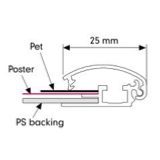 CADRE "CLIC" PROFILE 25MM ANGLES ARRONDIS FORMAT AFFICHE A2 (594X420MM)