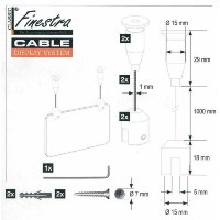 FINESTRA CLASSIC > KIT COMPLET DE 2 SUSPENSIONS AU PLAFOND FINITION CHROME