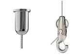 Kit de suspension de câble en acier avec support et crochet