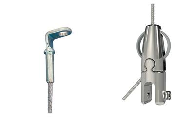 Kit de suspension de câble en acier avec clip et pince