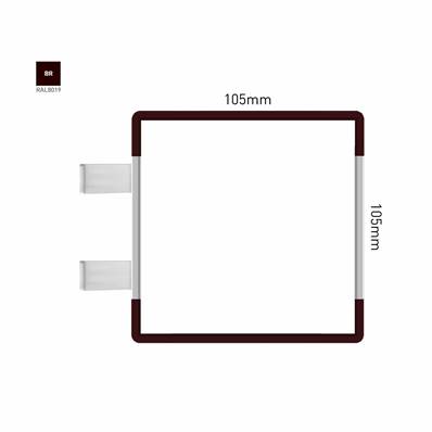 Signalétique Drapeau RAL8019 105x105mm , Avec Feuille de protection PS