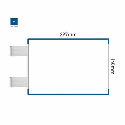 Signalétique Drapeau RAL5005 297x148mm , Avec Panneau Aluminium