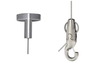 Kit de suspension de câble en acier avec aimant et crochet