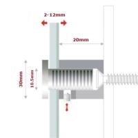 ENTRETOISES QUATTROFIX INOX 316 Ø30x20mm AVEC VERROUILLAGE