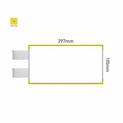 Signalétique Drapeau RAL1023 297x105mm , Avec Feuille de protection PS