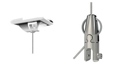 Kit de suspension de câble en acier avec clip et pince